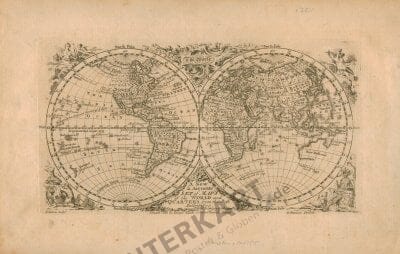 1761 - World in Hemispheres (Replica) 34 x 22cm