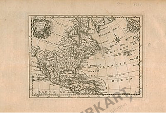 1761 - Nord Amerika (Replikat) 35 x 22cm