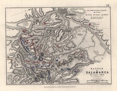 1812 - Battle Of Salamanca - Old Historical Map