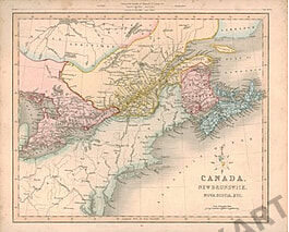 1839 Canada old historical map
