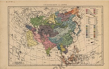 1881 - Asien Völkerkarte (Replikat)