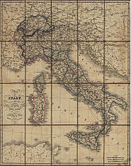 1833 - Map of Italy (Replikat)