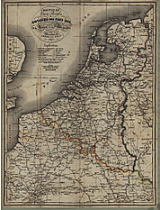 1825 - Nouvelle Carte Routiere du Royaume des Pays-Bas (Replikat