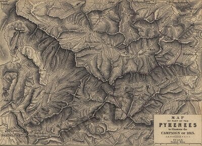 1813 - Map of Part of the Pyrenees