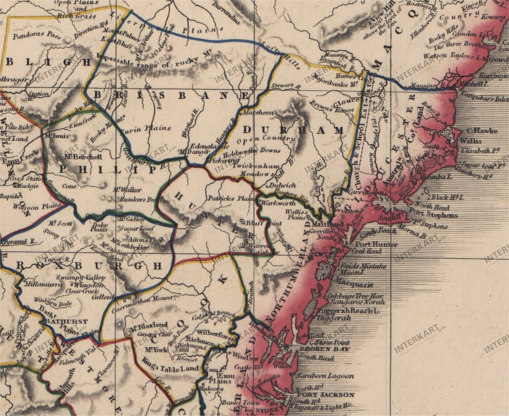 1841 New South Wales Alte Historische Karte