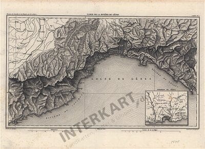 1845 - Carte de la Riviere de Genes