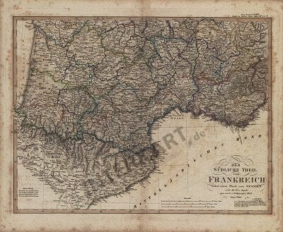 1824 - Der Südliche Theil von Frankreich nebst einem Theile von