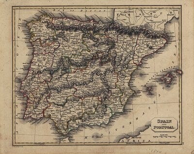 1840 - Spain and Portugal 29 x 23cm