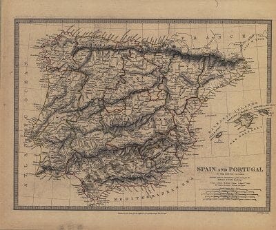 1838 - Spain and Portugal 41 x 34cm