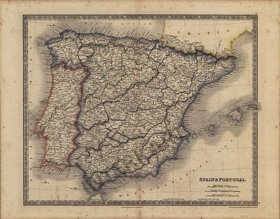 1840 - Spain and Portugal 49 x 39cm