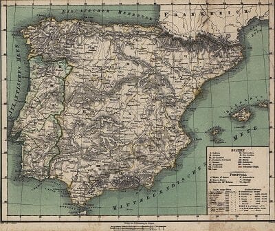1859 - Spain and Portugal (Replica) 34 x 29cm
