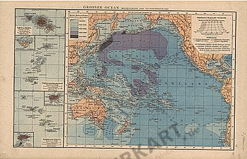 1881 - Grosser Ozean, Meerestiefen und Telegraphenkabel (Replika
