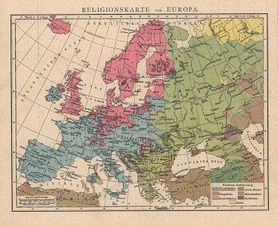 1881 - Religionskarte von Europa (Replikat)