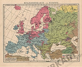 1881 - Religionskarte von Europa (Replikat)