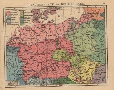 1881 - Sprachenkarte von Deutschland (Replica)