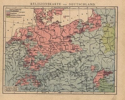 1881 - Religionskarte von Deutschland (Replica)