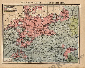 1881 - Religionskarte von Deutschland (Replikat)