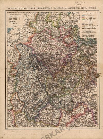 1881 - Rheinprovinz, Westfalen, Hessen-Nassau, Waldeck und Grossherzogthum Hessen (Replica)