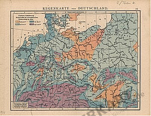 1881 - Regenkarte von Deutschland (Replikat)
