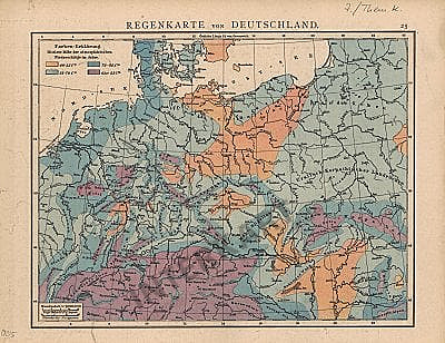 11 Regenkarte Von Deutschland Replikat Alte Historische Karte
