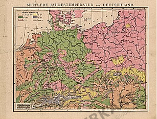 1881 - Mittlere Jahrestemperatur von Deutschland (Replikat)
