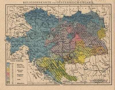 1881 - Religionskarte von Oesterreich - Ungarn (Replica)