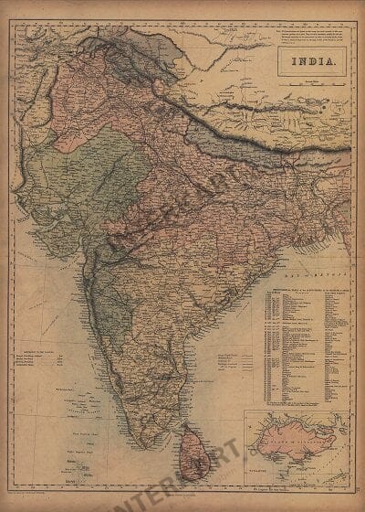 1865 - India 63 x 45cm