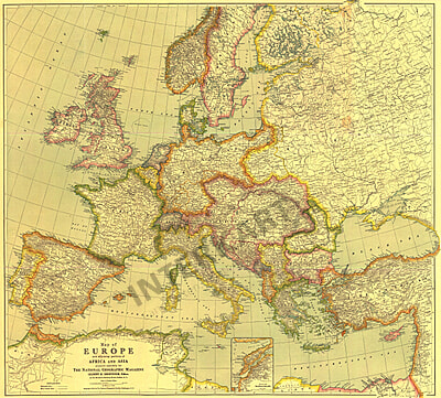 Ngs 1915 Europe Map With Africa And Asia