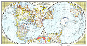 1943 Nördliche und Südliche Hemisphäre 104 x 56cm