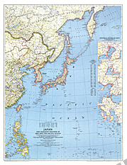 1944 Japan With Asia And The Pacific Ocean Map National Geographic