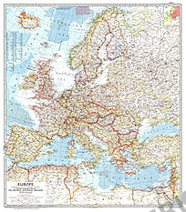 1957 Europa Karte 74 x 84cm