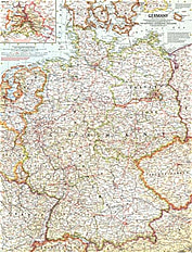 1959 Germany Map 48 x 63cm