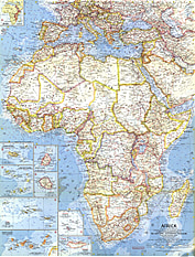 1960 Afrika Karte 48 x 63cm