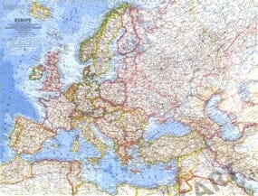 1962 Europe Map 63 x 48cm