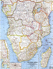 1962 Südafrika Karte 48 x 63cm