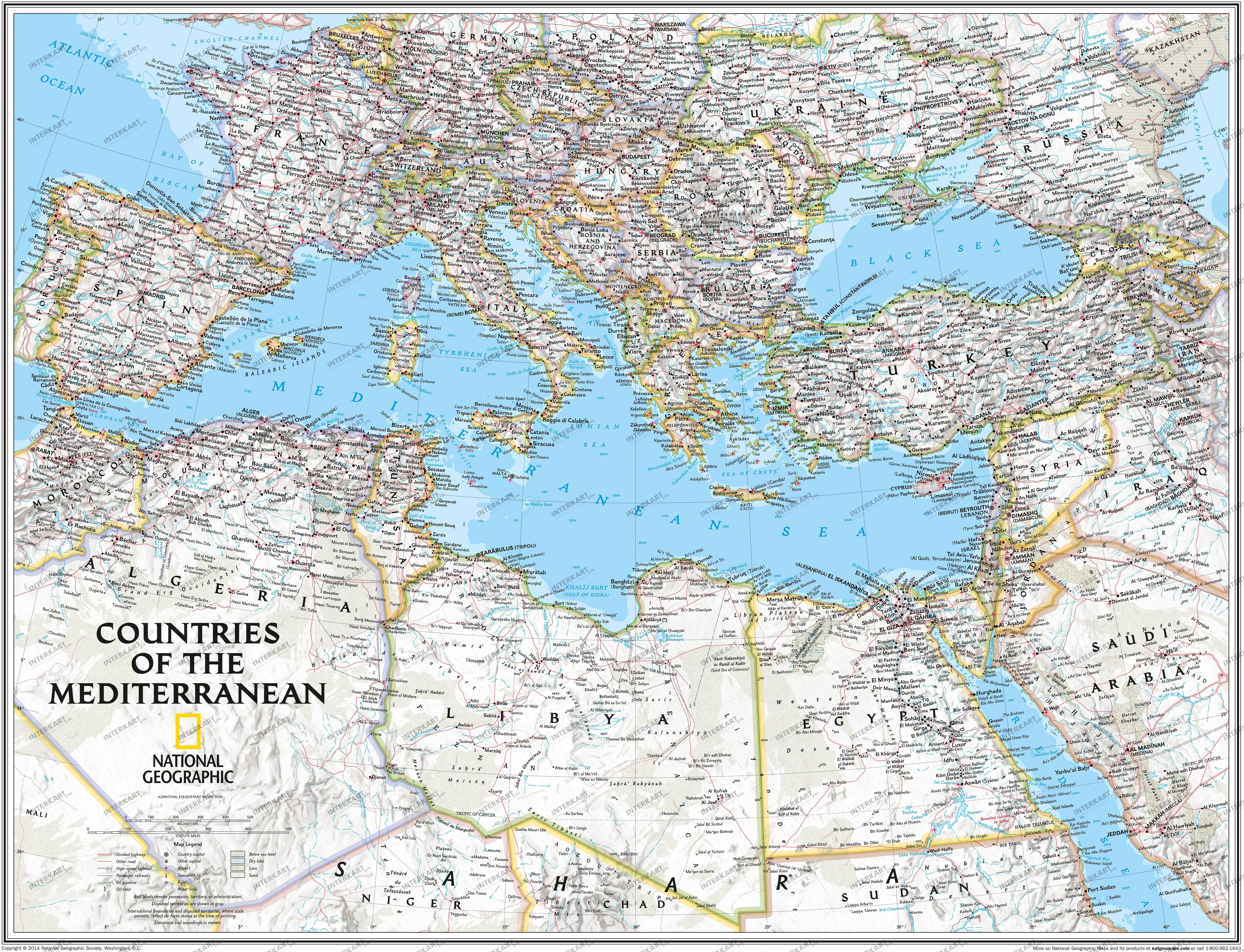 Landkarte Mittelmeerländer
