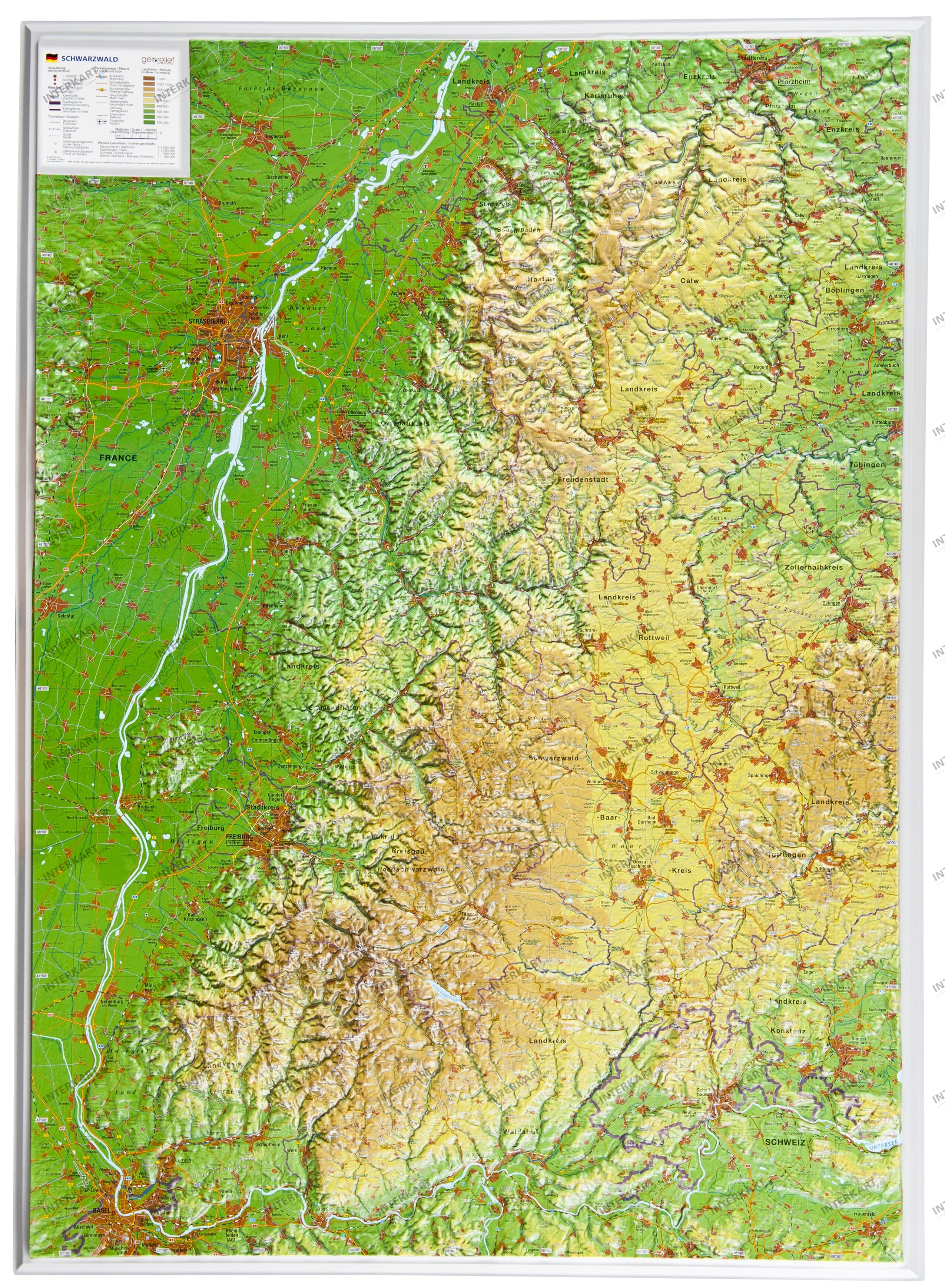 3D Reliefkarte Schwarzwald