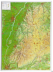 3D Reliefkarte Schwarzwald Poster