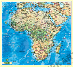 Afrika Karte physikalisch englisch 100 x 92cm