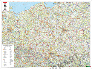 Polen Straßenkarte Landkarte Poster