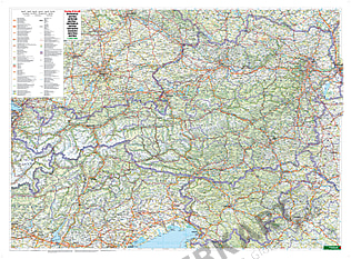 Österreich Straßenkarte Landkarte - Österreich Karte als Poster