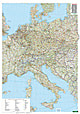 Landkort over Centraleuropa 87 x 123cm