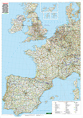 Westeuropa Straßenkarte kaufen - West-Europa Karte als Poster