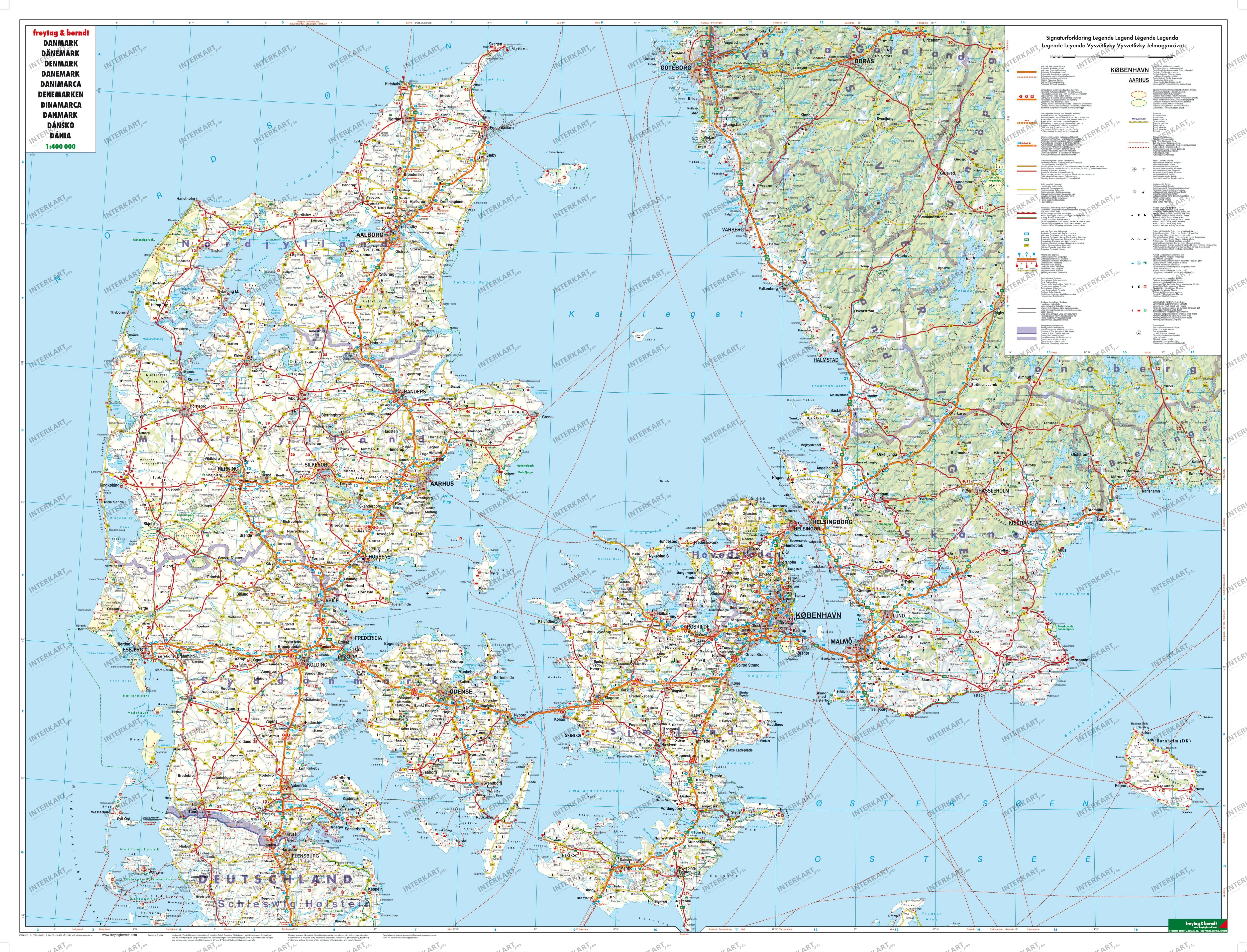 Denmark Postal Code Map Postcode Map Denmark 96 X 109Cm