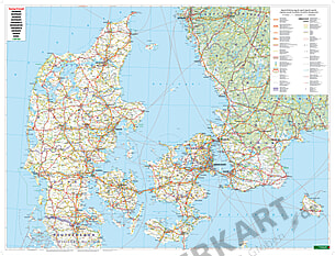 Postcode Map Denmark 96 x 109cm Postcode Map Denmark 96 x 109cm