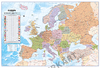Europe Map political german XXL 180 x 120cm
