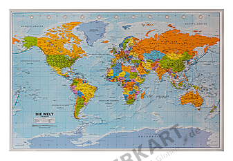 Weltkarte politisch deutsch als Pinnwand (Eco) 90 x 60cm