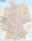 Postleitzahlenkarte Deutschland 98 x 139cm
