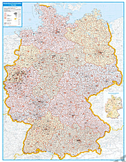 Postleitzahlenkarte Deutschland 98 x 139cm