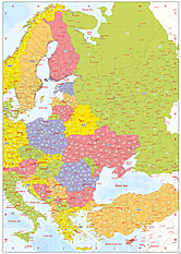 Postcode Map Eastern Europe 140 x 100cm